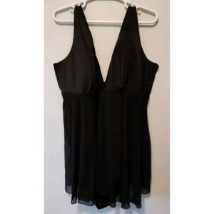 Cacique Lane Bryant SZ 36 Swimsuit Dress Lightly Lined No Wire Black Summer Swim